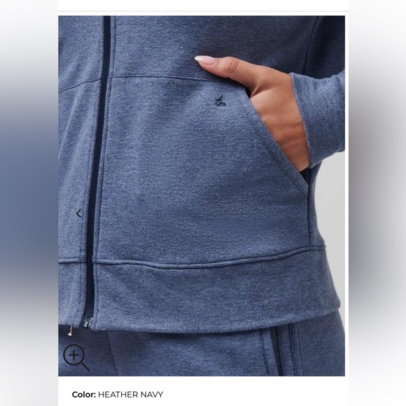 TRAVIS MATTHEW Small Heathered Navy Cloud Fleece Full Zip Hoodie Orig $139 - Picture 6 of 13